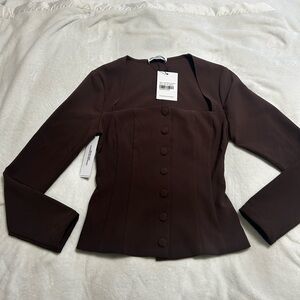 Princess Polly Chocolate Button-Up Blouse